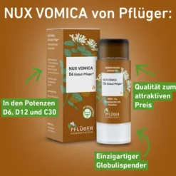 Nux Vomica D12 Globuli Pflüger Globulispender 10 g