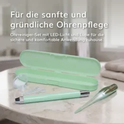 Ohrreiniger Ohrlöffel mit LED Licht und Lupe, inkl. 2 Ohrlöffel+ Ohrpinzette mit LED Licht