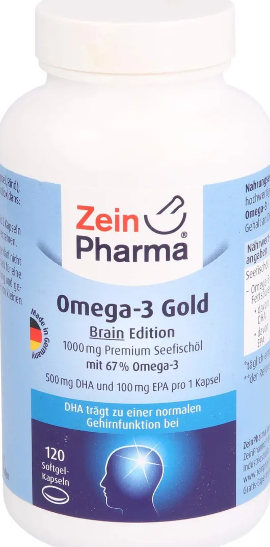 Omega 3 Gold Gehirn Dha 500mg Epa 100 mg 120 Softgel Kapseln