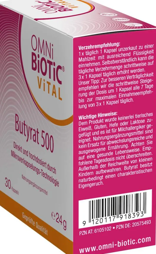 Omni Biotic Vital Butyrat 500 30 Kapseln