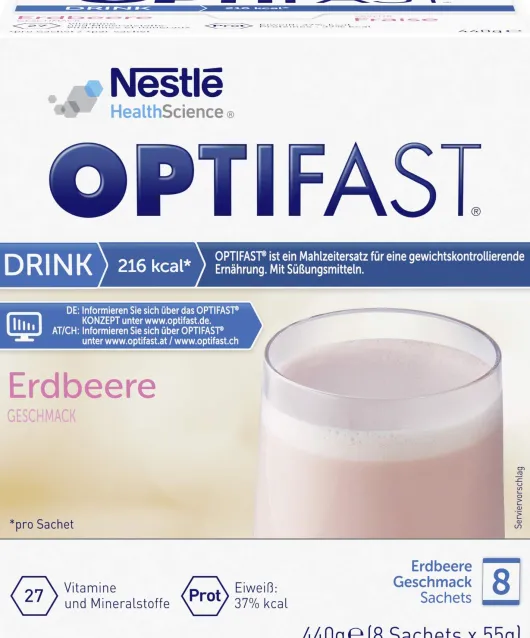 Optifast Drink Erdbeere 8 X 55 G Pulver