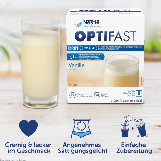 Optifast Drink Vanille 8 X 55 G Pulver