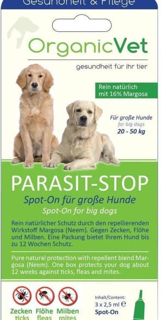 Organicvet Parasit-Stop Spot-On Für Große Hu