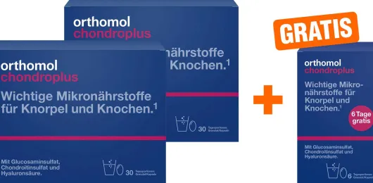 Orthomol Chondroplus Granulat und Kapseln 2 x 30 Beutel + gratis 6 Beutel