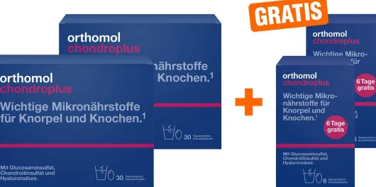 Orthomol Chondroplus Granulat und Kapseln 2 x 30 Beutel + gratis 6 Beutel