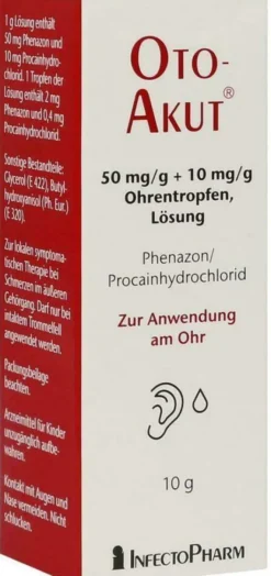 Otoakut 50 mg Je G + 10 mg Je G Ohrentropfen Lösung