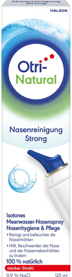 OtriNatural Nasenreinigung strong Meerwasser Nasenspray, 100% natürlich 125 ml