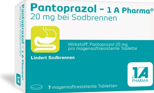 Pantoprazol 1a Pharma 20 mg 7 Tabletten bei Sodbrennen