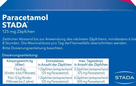 Paracetamol Stada 125 mg Zäpfchen