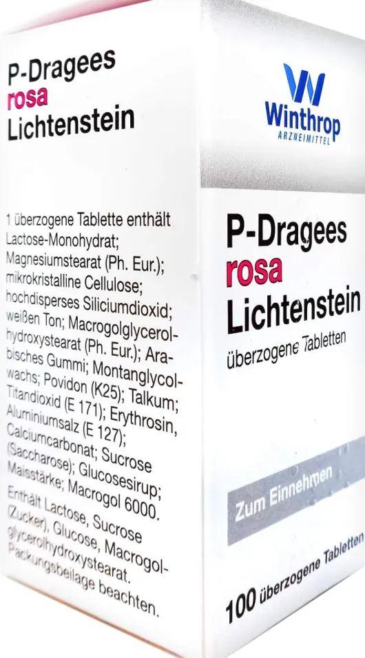 P Dragees Rosa Lichtenstein 100 Stück