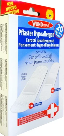 Pflaster Hypoallergen Sensitiv Transparent 2 Größen 20 Pflaster