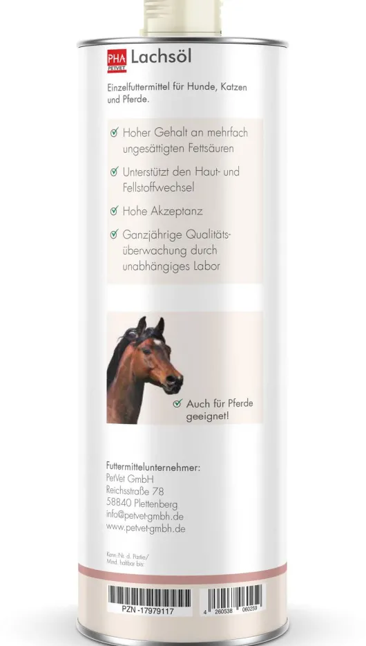 Pha Lachsöl Für Hunde, Katzen und Pferde 1000 ml