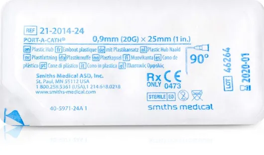 Portnadel N.Huber Gebogen 20 G 25,4 mm