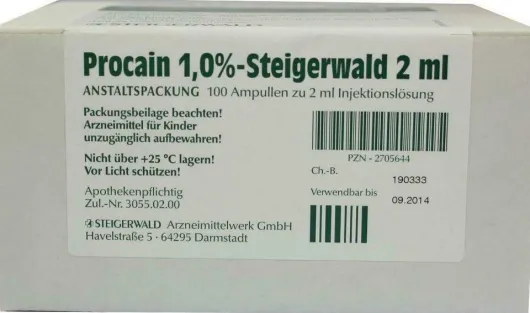 Procain 1% Steigerwald Injektionslösung 100x2 ml