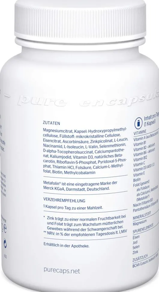 Pure Encap Schwangerschafts Formel 60 Kapseln