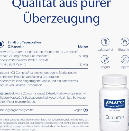 Pure Encapsulations Curcumin Mit Bioperine 120 Kapseln