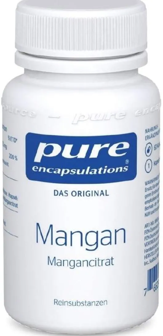 Pure Encapsulations Mangan Mangancitrat 60 Kapseln