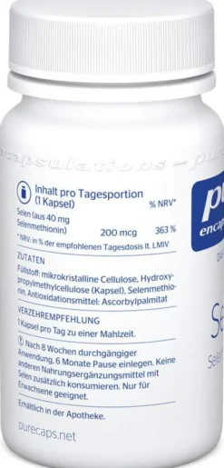Pure Encapsulations Selen Selenmethionin 60 Kapseln