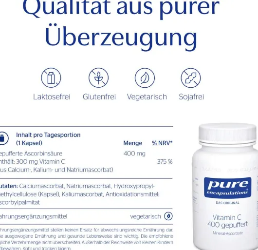 Pure Encapsulations Vitamin C 400 Gepuffert 90 Kapseln