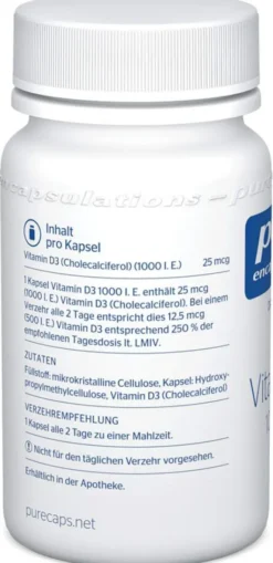 Pure Encapsulations Vitamin D3 1000 I.E. Kapseln