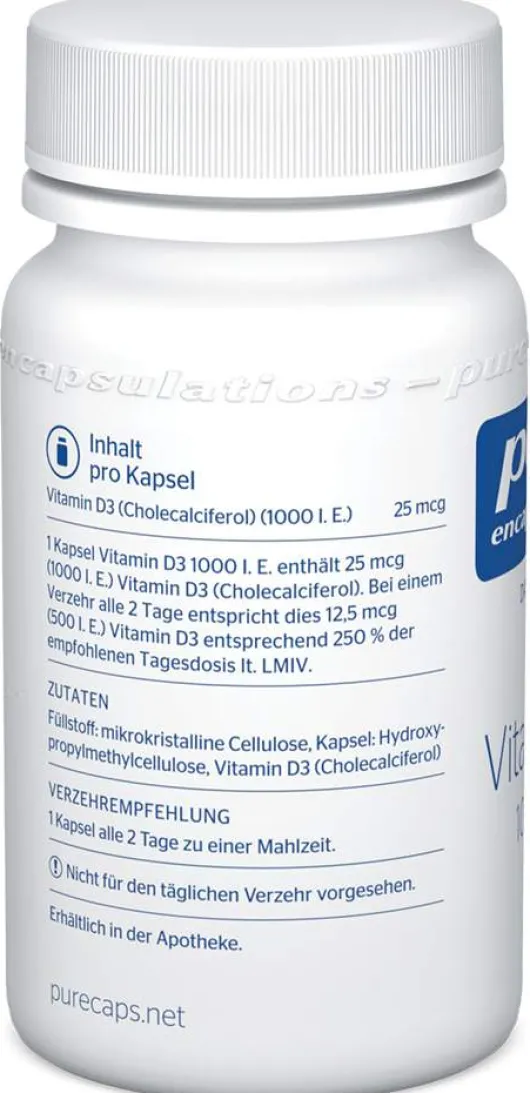 Pure Encapsulations Vitamin D3 1000 I.E. Kapseln