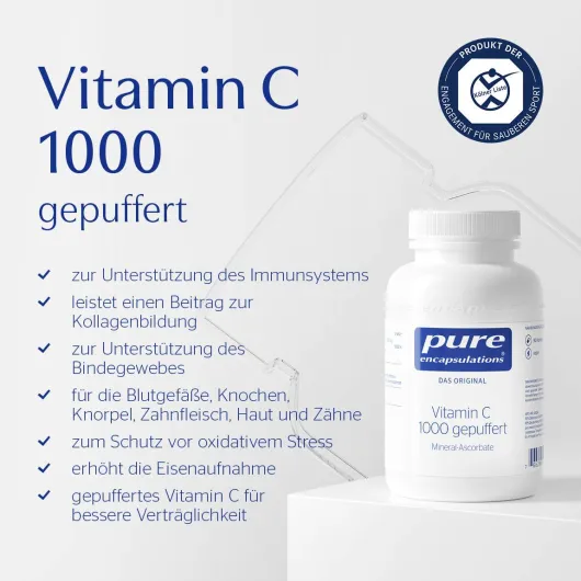 Pure Encapsulations Vitamin C 1000 Gepuffert 90 Kapseln