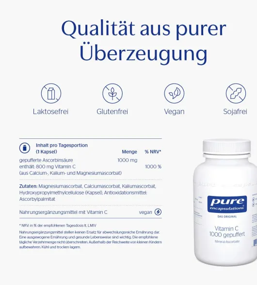 Pure Encapsulations Vitamin C 1000 Gepuffert 90 Kapseln