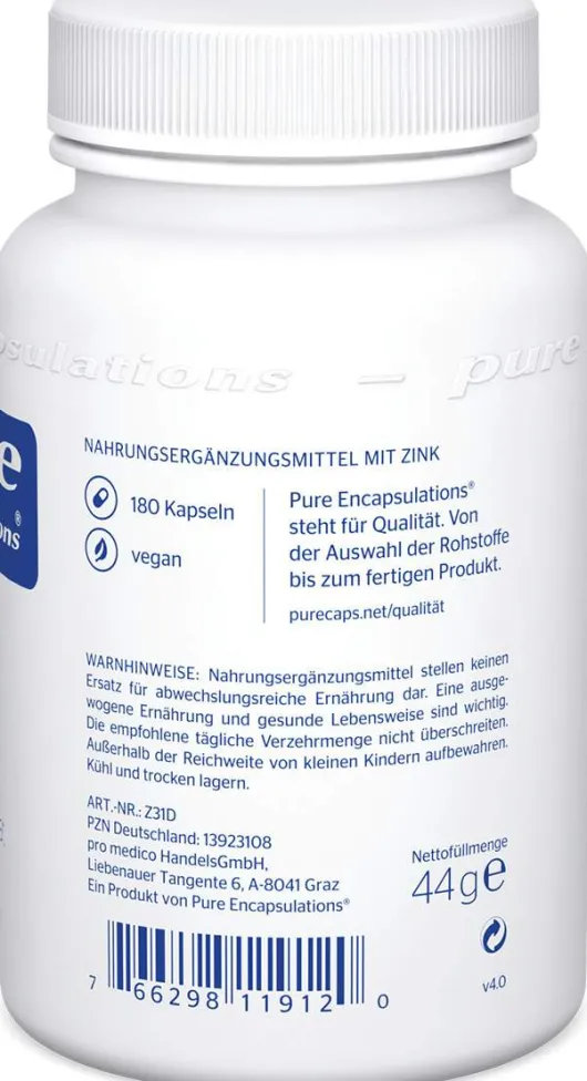 Pure Encapsulations Zink Zinkpicolinat 180 Kapseln