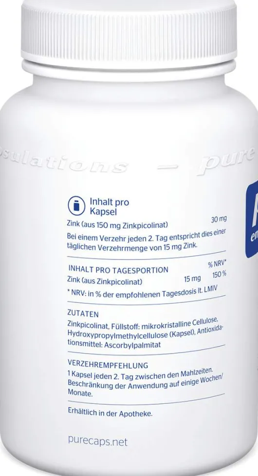 Pure Encapsulations Zink Zinkpicolinat 180 Kapseln