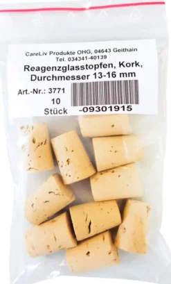 Reagenzglas Stopfen Kork 13-16mm Durchmesser 10 Stück