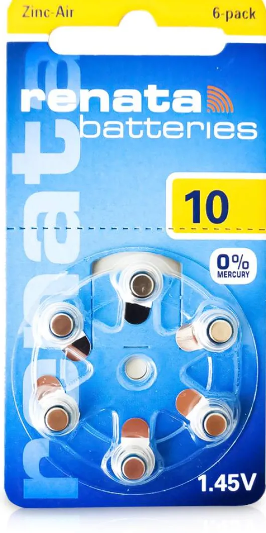 Renata Hörgerätebatterie Za 10 Dp6 0% Hg