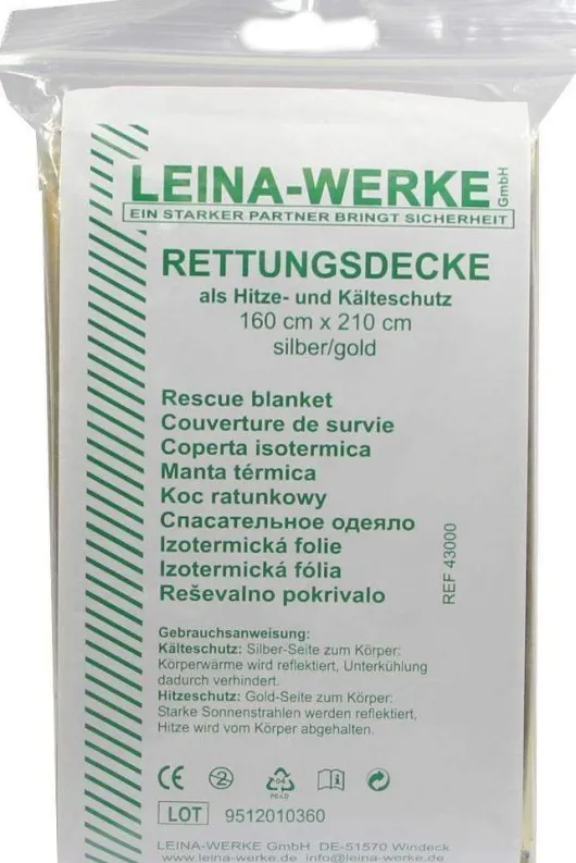 Rettungsdecke Gold+silber 160x220 cm