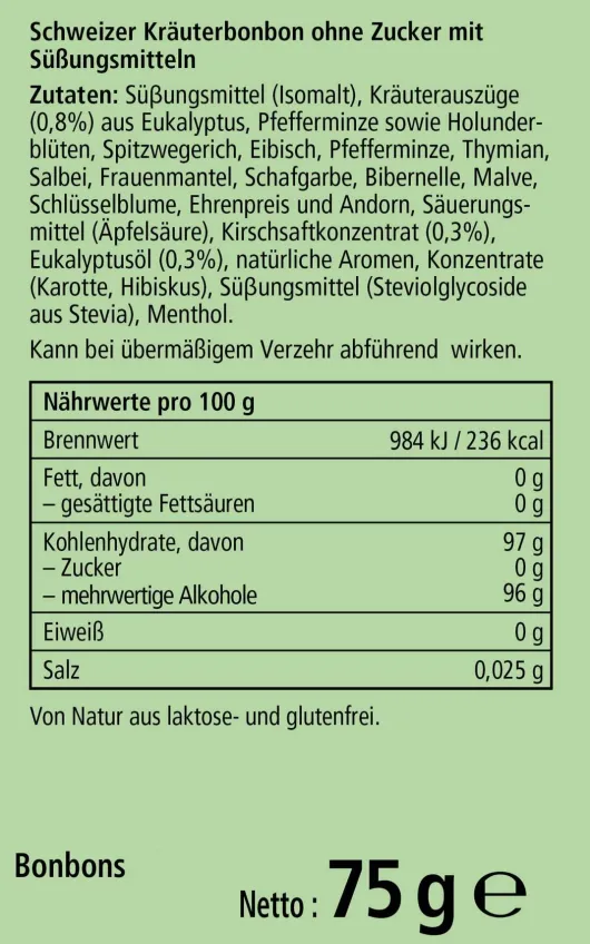 Ricola Eukalyptus Kirsche - 75 G Schweizer Hustenbonbon