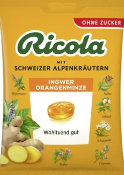 Ricola Ingwer Orangenminze - Schweizer Hustenbonbon 50 G
