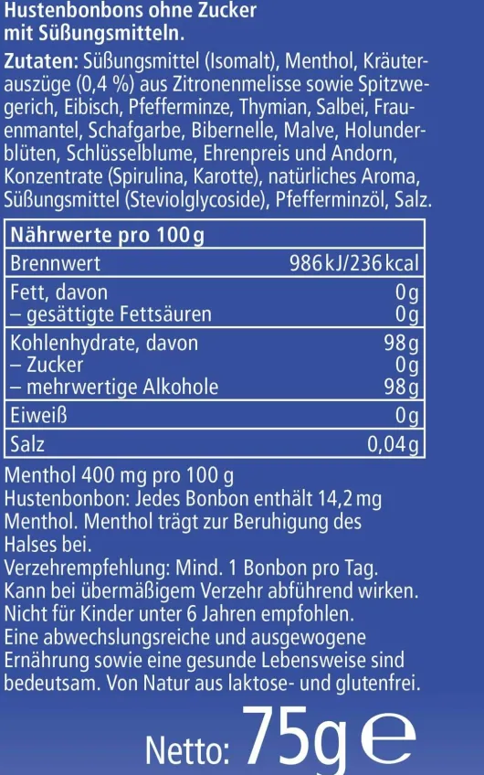 Ricola Menthol Extra Stark Ohne Zucker 75 G Bonbons