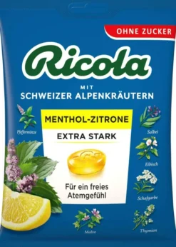 Ricola Menthol-Zitrone Extra Stark - Schweizer Hustenbonobon...