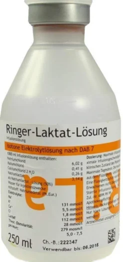 Ringer Laktat Lösung Plastik 250 ml Infusionslösung