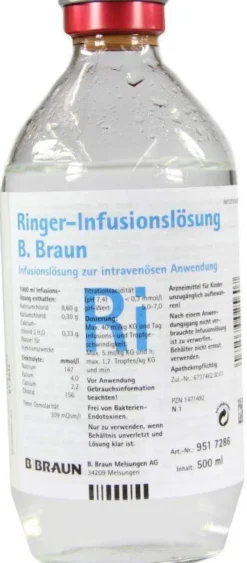 Ringer Lösung B.Braun Glas Infusionslösung 500 ml Infusionslösung