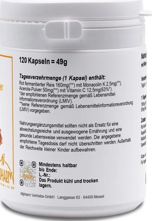 Rot Fermentierter Reis Allpharm Premium Kapseln 120 Stück