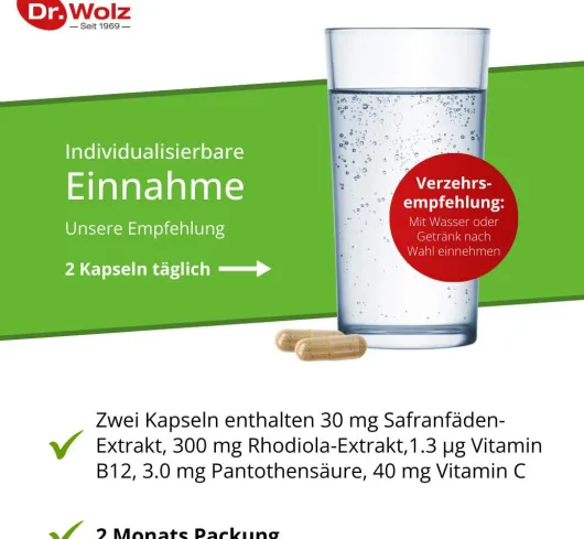 Safran und Rhodiola Extrakt Dr. Wolz 120 Kapseln