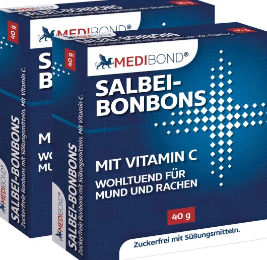 Salbei Bonbons zuckerfrei Medibond 2 x 40 g Bonbons