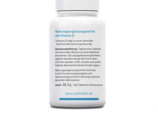 Sanhelios Vitamin D 1.000 I.E. 365 Tabletten Jahresvorrat