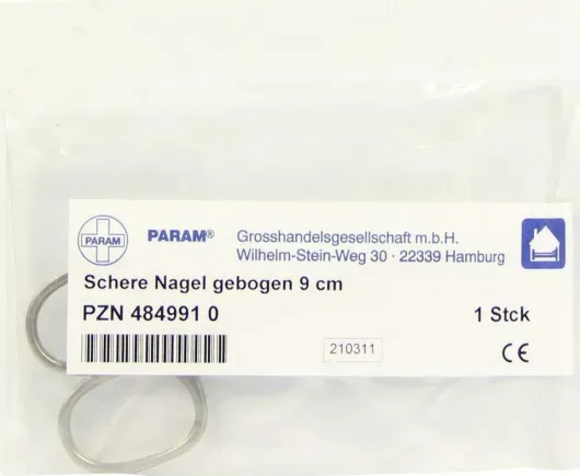 Schere Nagel, Gebogen