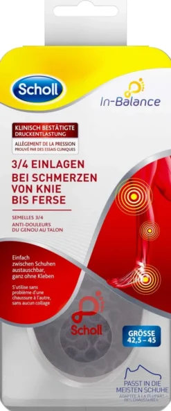 Scholl In-Balance Dreiviertel Einlagen 1 Paar Größe 42,5 - 45