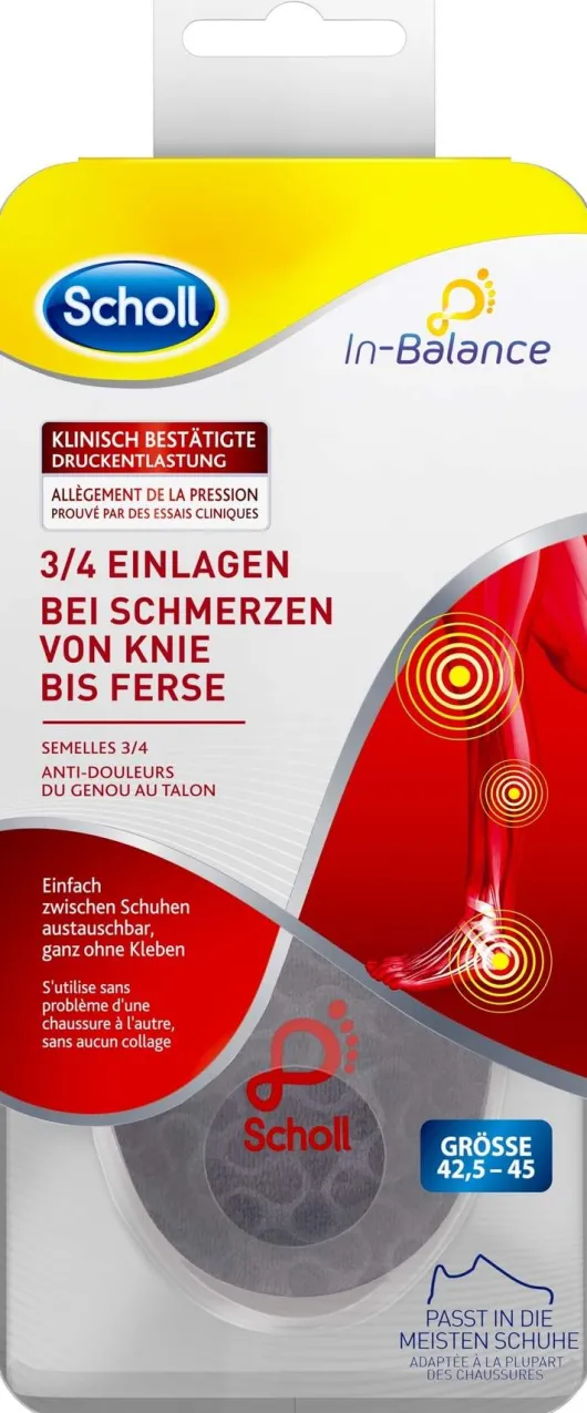 Scholl In-Balance Dreiviertel Einlagen 1 Paar Größe 42,5 - 45