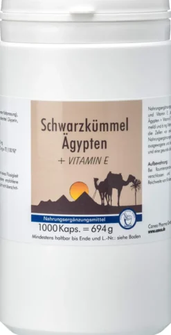 Schwarzkümmel Ägypten Plus Vitamin E 1000 Kapseln