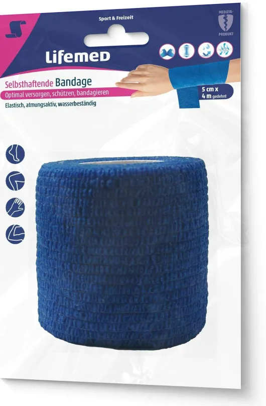 Selbsthaftende Bandage, 5 cm x 4 m, farbig sortiert