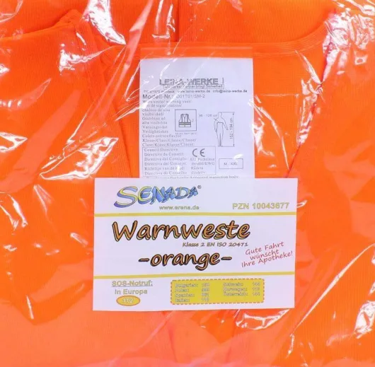Senada Warnweste Orange im Beutel
