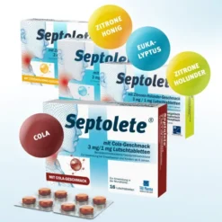 Septolete mit Cola Geschmack 3mg + 1mg 16 Lutschtabletten