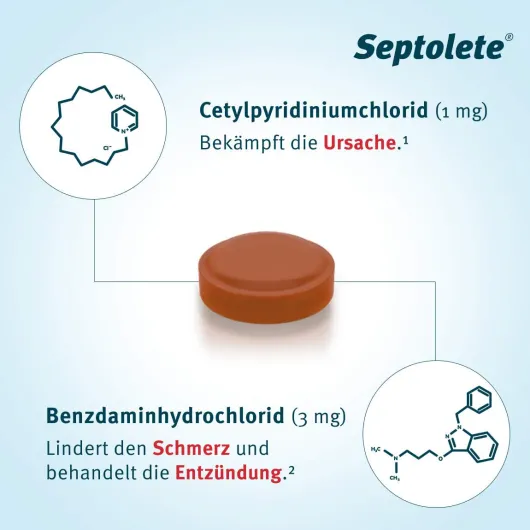 Septolete mit Cola Geschmack 3mg + 1mg 16 Lutschtabletten